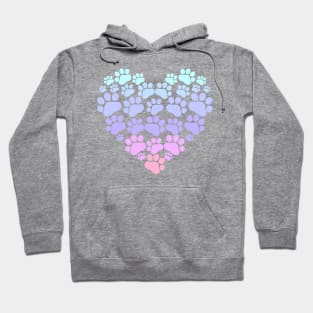 Pastel Paw Heart Hoodie